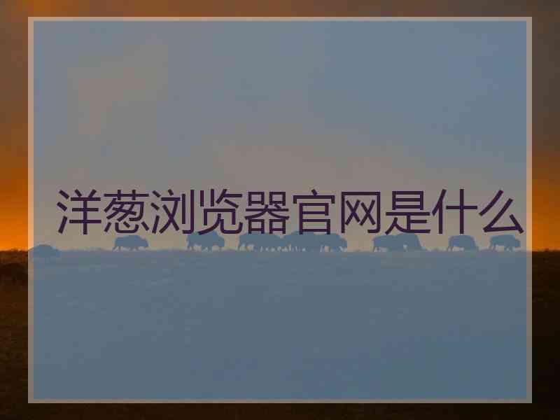 洋葱浏览器官网是什么