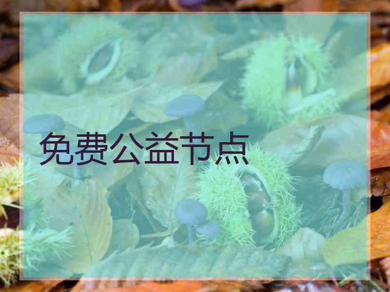 免费公益节点