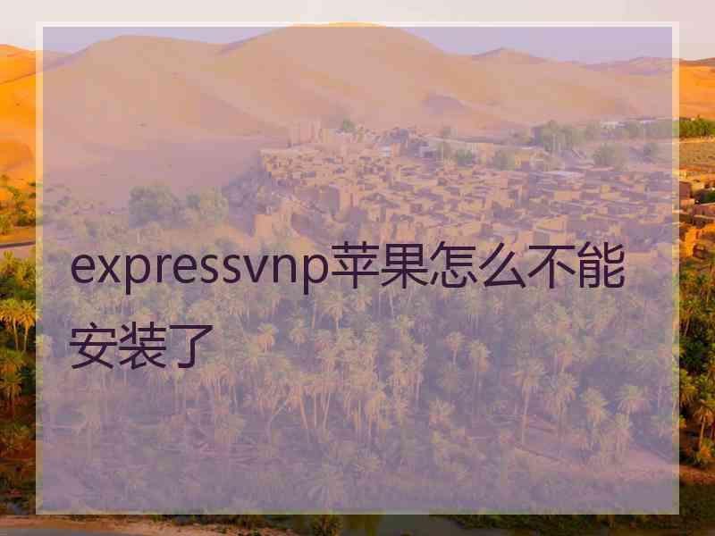 expressvnp苹果怎么不能安装了