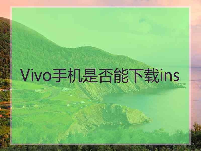 Vivo手机是否能下载ins