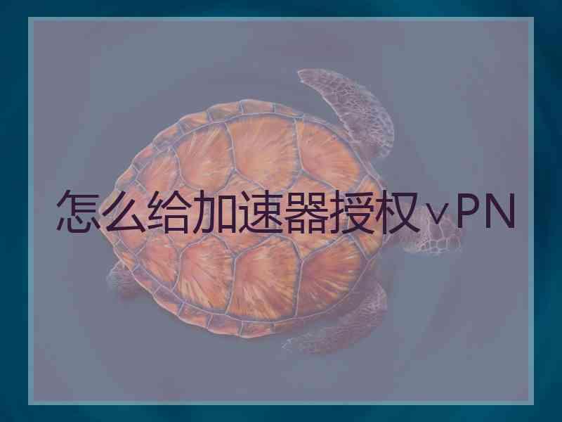 怎么给加速器授权∨PN