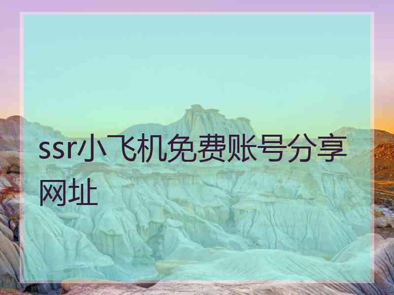 ssr小飞机免费账号分享网址