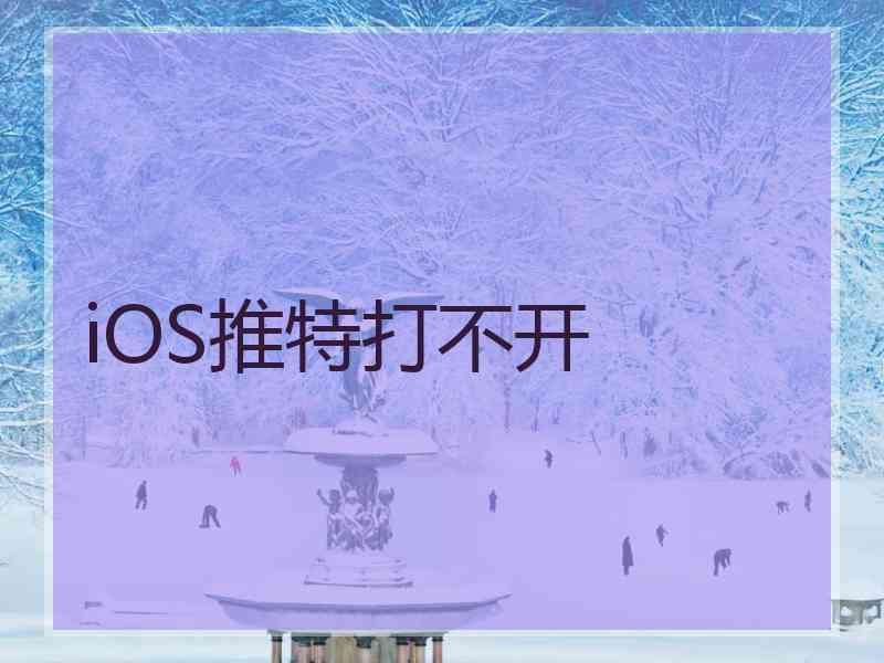 iOS推特打不开