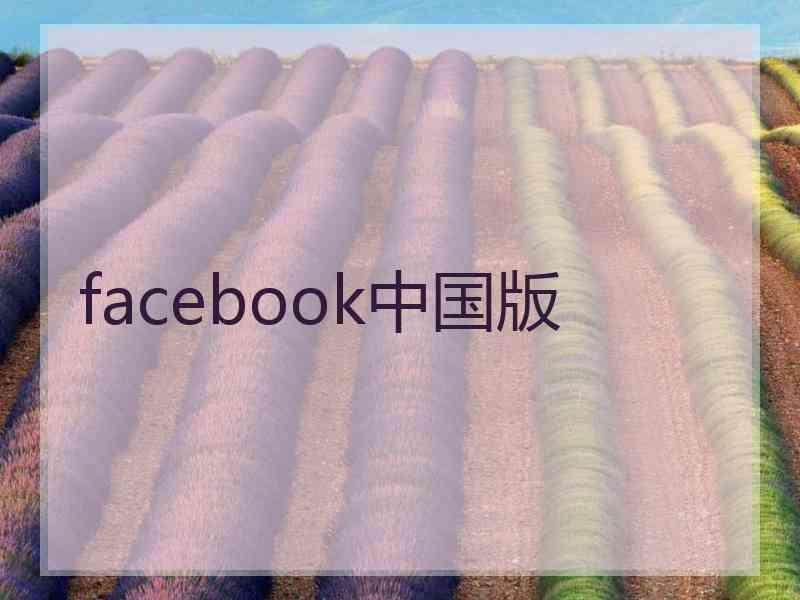 facebook中国版