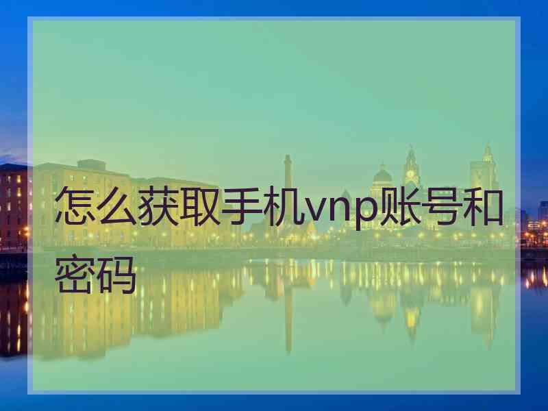 怎么获取手机vnp账号和密码